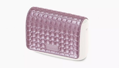 КАПАК O POCKET QUILTED SHINY NYLON FABRIC FLAP WITH CLOSING MAGNET LILAC