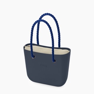 ЧАНТА OBAG MINI NAVY BLUE AND NATURAL